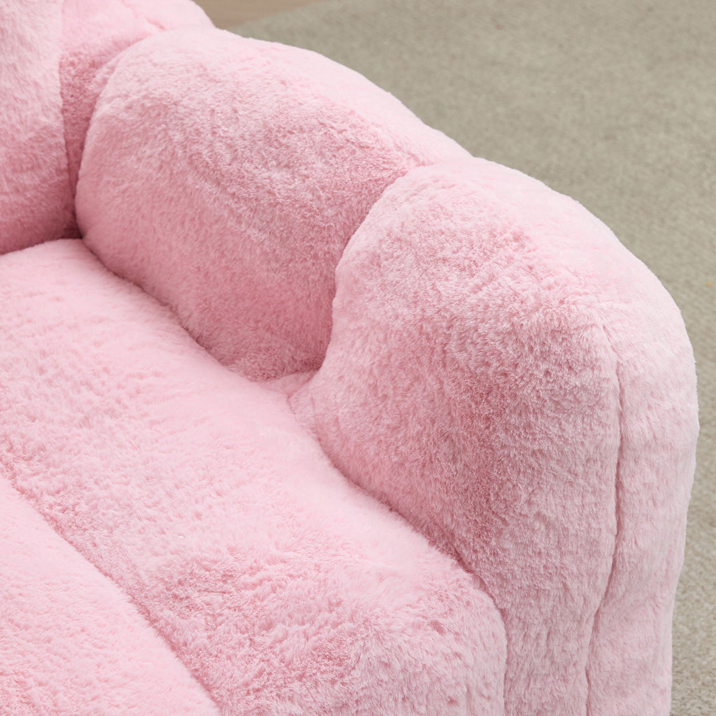Lotus Style Compression Sofa Bean Bag with Ergonomic Design - White or Pink