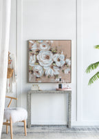 Square Framed Wall Art Flower Canvas Print