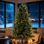 7 Ft Realistic PE/PVC Hybrid Christmas Tree with Fresh Pine Scent