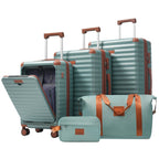 Deluxe 5-Piece Hard-Side Luggage Set with USB and TSA Locks - Multiple Colors