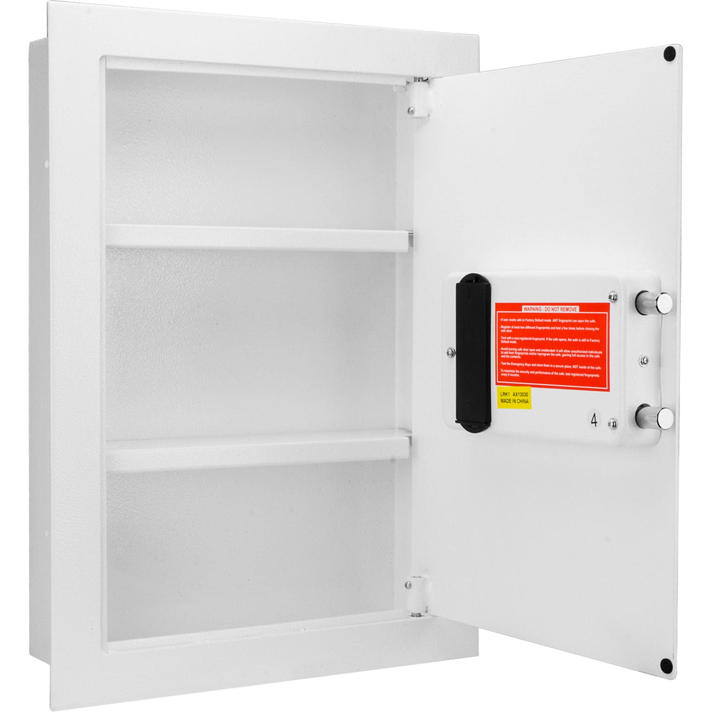 Biometric Wall Safe with 120-Fingerprint Security - White
