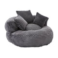 Oversized Bean Bag Chair with 3 Pillows & Armrest - Dark Gray