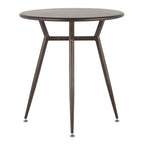 Industrial Round Dinette Table with Metal Legs - Antique
