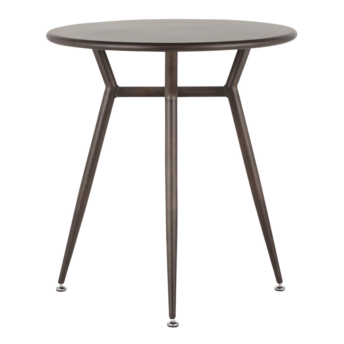 Industrial Round Dinette Table with Metal Legs - Antique