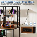 Double 3D Printer Stand with Filament Storage and Lockable Wheels - Black
