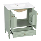 Freestanding Vanity with Drawer & Soft Close Doors - Green or White