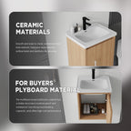 20 Inch Floating Bathroom Vanity with Soft-Close Door and Ceramic Sink - Multiple Colors