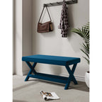Accent Bench with Piped Cushion and Solid Wood Frame - Multiple Colors