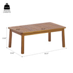 Teak 4-Piece Outdoor Sofa Set with Cushions - Patio Furniture