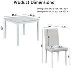 Dining Table Set with Crystal Decoration and Upholstered Chairs - Gray or White
