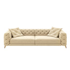 3-In-1 Convertible Sleeper Sofa Set with Deep Seat & Movable Ottoman - White, Beige, Gray