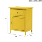 1 Drawer / 1 Door Nightstand with Durable Wood Construction - Multiple Colors