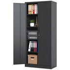 Heavy Metal Garage Storage Cabinet with Locking Doors - Black or White