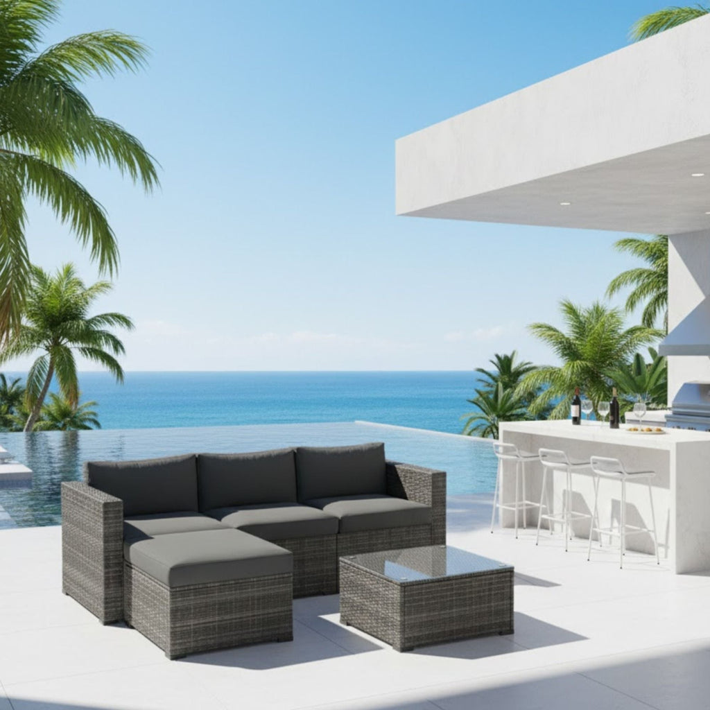 Modern Patio Set With Coffee Table - Weather-Resistant Frame - Multiple Colors