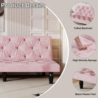Sofa Bed With Adjustable Backrest with Premium Fabric – Black or Pink