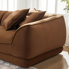Nordic Modern Sofa With Removable Pillowcase and High Density Sponge - Dark Brown
