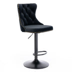Modern Adjustable Swivel Barstools with Tufted Back - Multiple Colors (Set of 2)