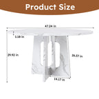 Round Dining Table For 4 with Wood & Iron Construction - Dark Brown or White