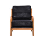 Foil Fabric Wood Armchair with Solid Wood Frame - Neutral