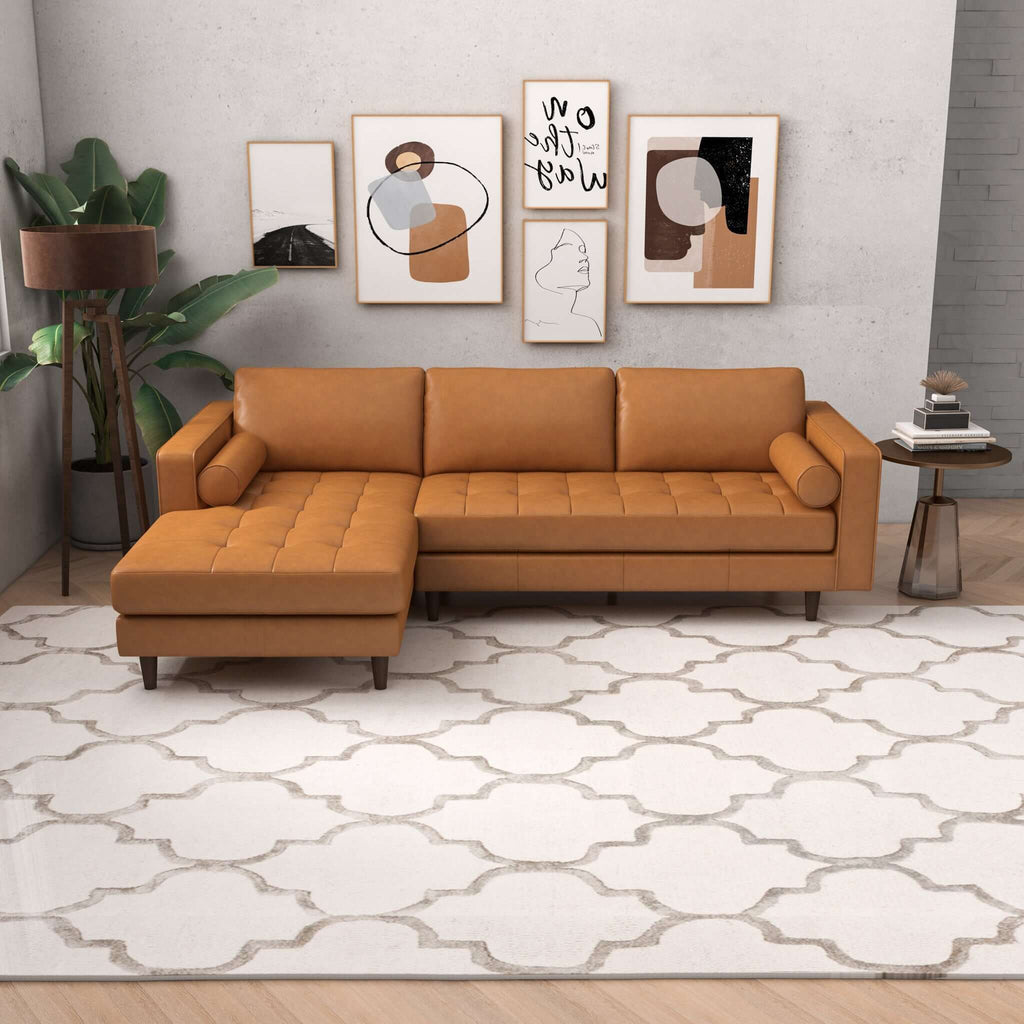 Corner Sectional Sofa with Removable Cushions - Orange
