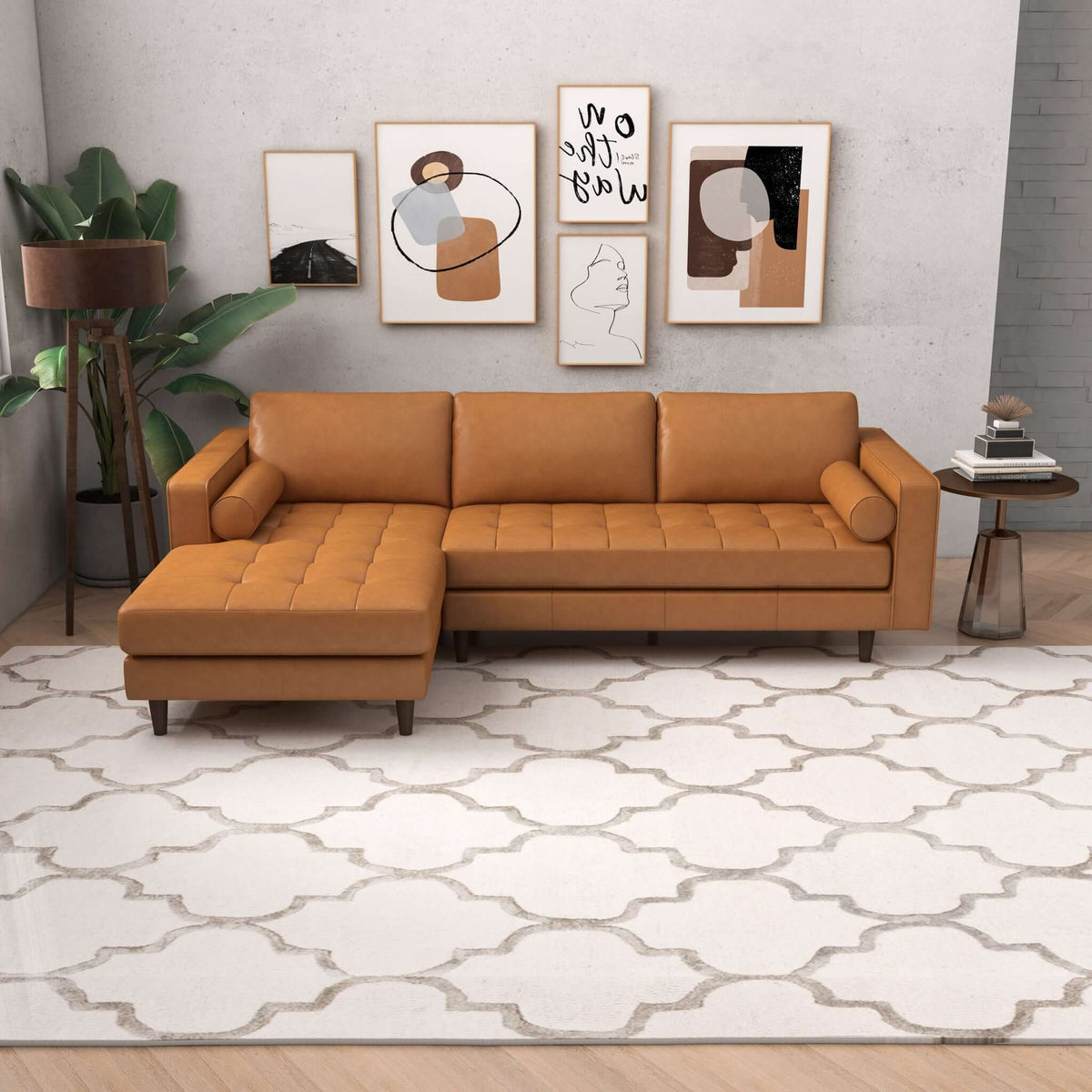 Corner Sectional Sofa with Removable Cushions - Orange