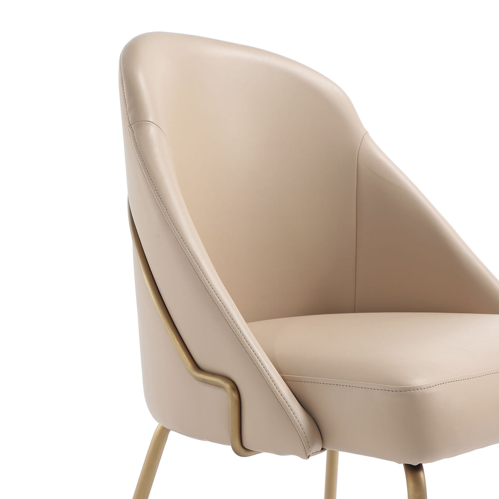 Upholstered Dining Chair with High-Density Foam - Beige, Gray, or White
