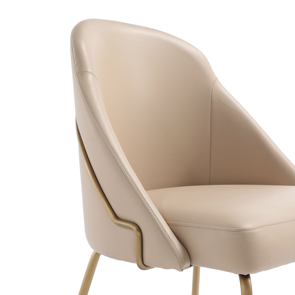 Upholstered Dining Chair with High-Density Foam - Beige, Gray, or White