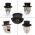 LED Light-Up Skull with Mist Maker - Resin Halloween Decor