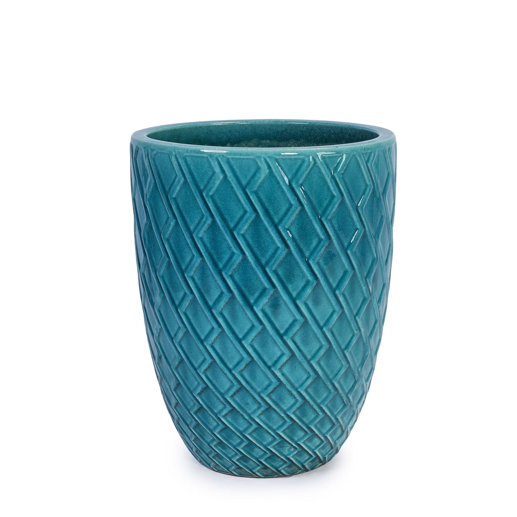 Ceramic Planter with Drainage Hole - White or Light Blue