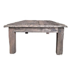 Rustic Wood Coffee Table with Block Legs - Natural Finish