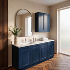 Shaker RTA 33" Kitchen Sink Base Cabinet with Double Doors - Navy Blue