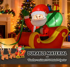 Outdoor Inflatable Santa Claus Decoration with LED Lights - Christmas