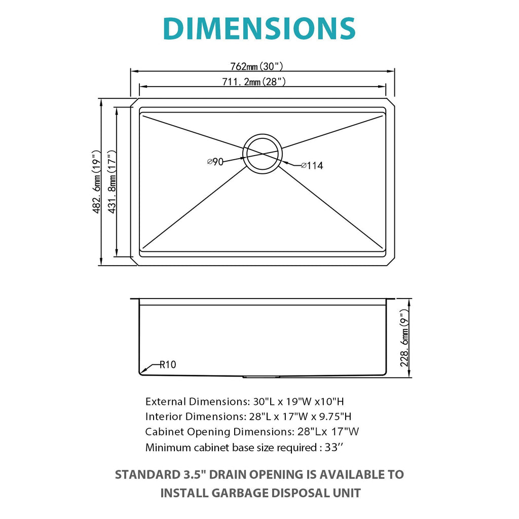 Stainless Steel Undermount Kitchen Sink with Workstation - Gold