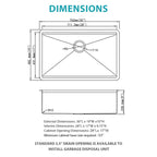 Stainless Steel Undermount Kitchen Sink with Workstation - Gold