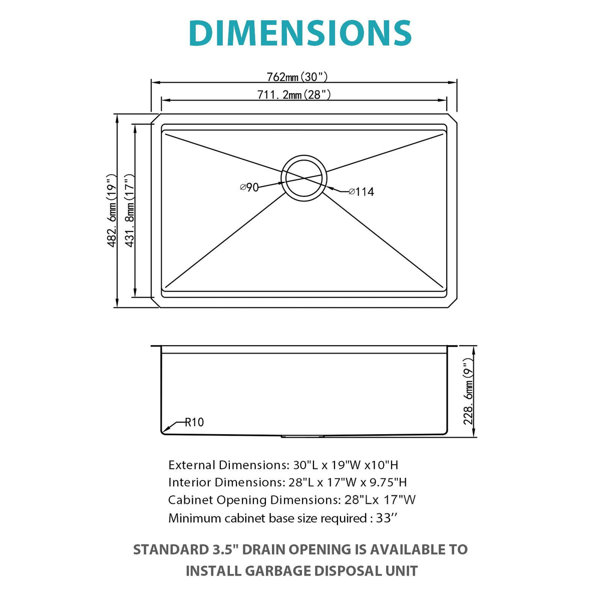 Stainless Steel Undermount Kitchen Sink with Workstation - Gold