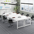 Large Executive Desk with Thick Frame - White