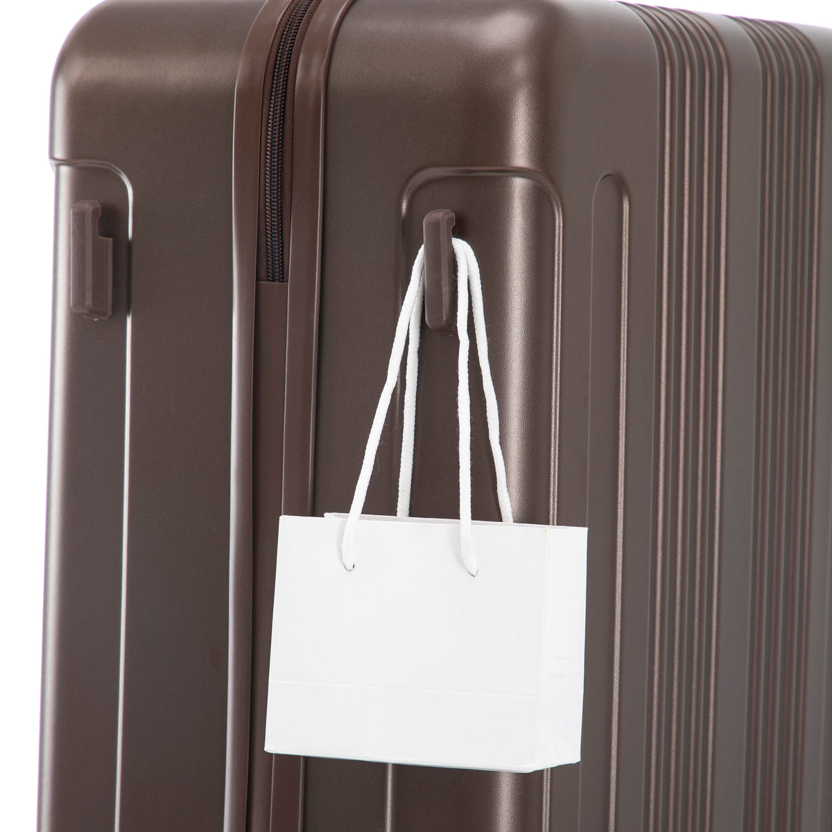 3 Piece ABS Spinner Wheel Luggage Set with Spinner Wheels - Brown