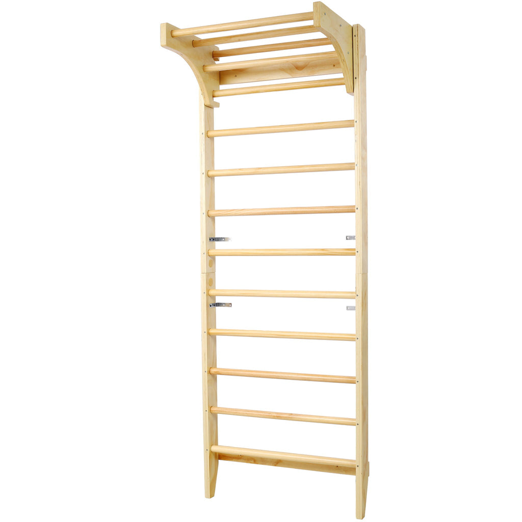 Natural Swedish Ladder Stall Bars Set for Physical Therapy & Gymnastics with High Weight Capacity