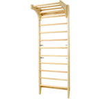 Natural Swedish Ladder Stall Bars Set for Physical Therapy & Gymnastics with High Weight Capacity
