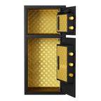 Large Double Door Digital Security Safe with Fireproof and Waterproof Bag - Black