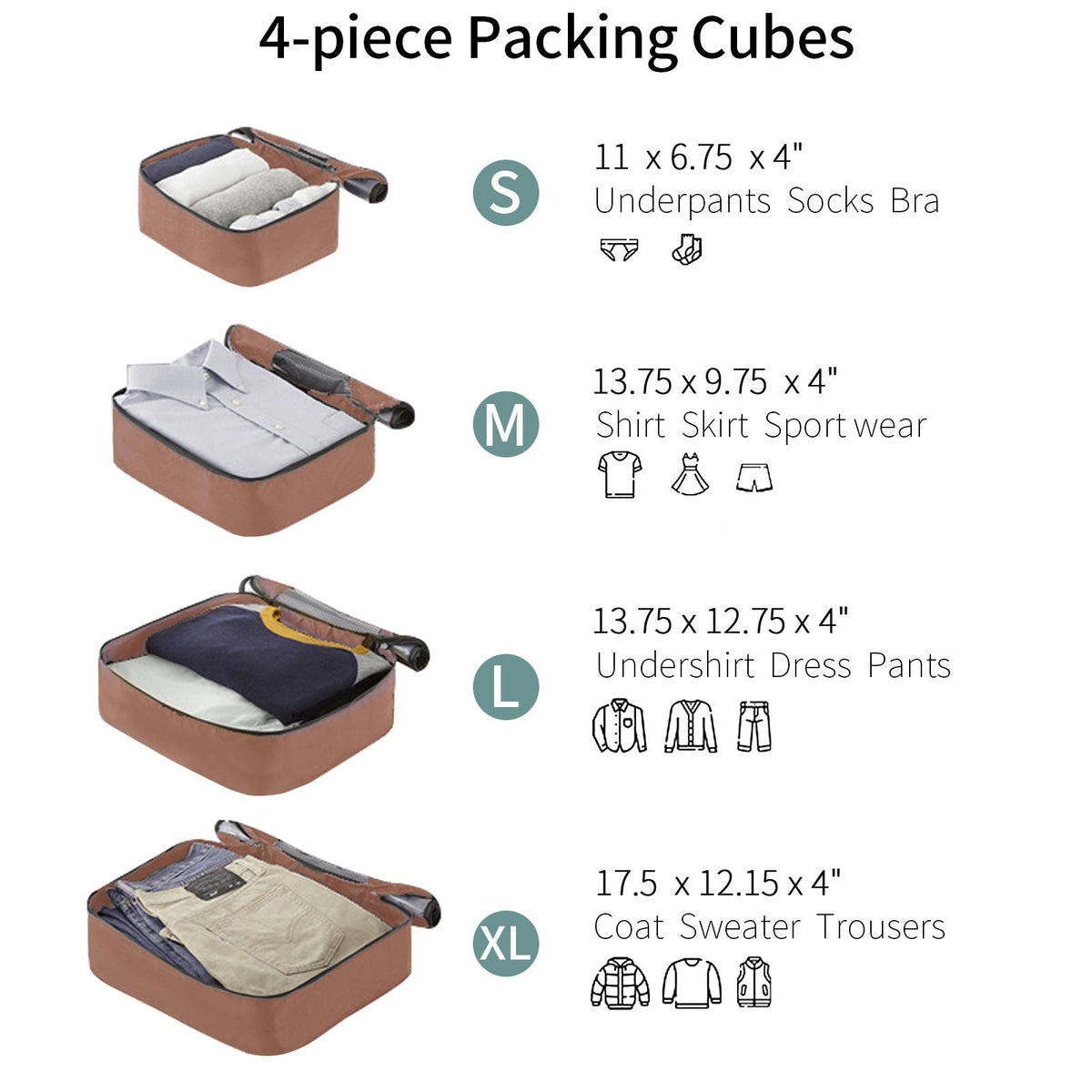 4 Piece Hard Shell Luggage Set with Spinner Wheels - Multiple Colors