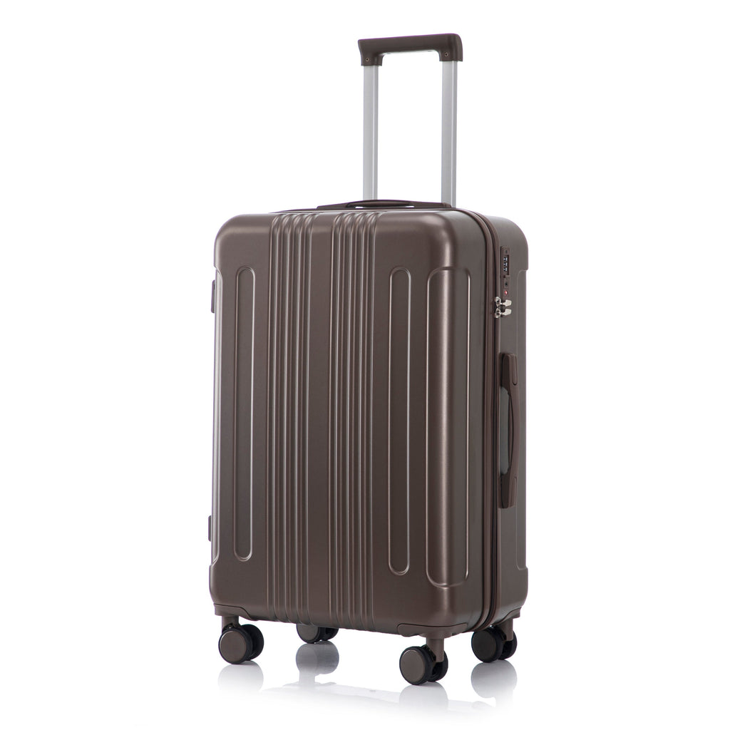 3 Piece ABS Spinner Wheel Luggage Set with Spinner Wheels - Brown