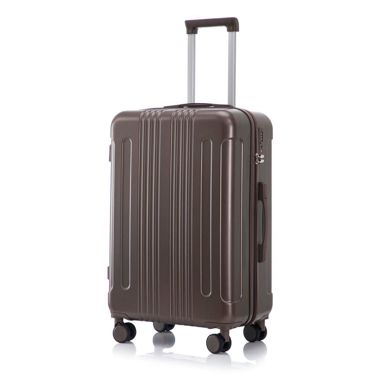 3 Piece ABS Spinner Wheel Luggage Set with Spinner Wheels - Brown