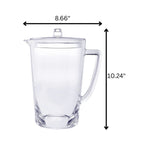 Unbreakable Plastic Water Pitcher with Lid - Clear, 2.75 Quarts