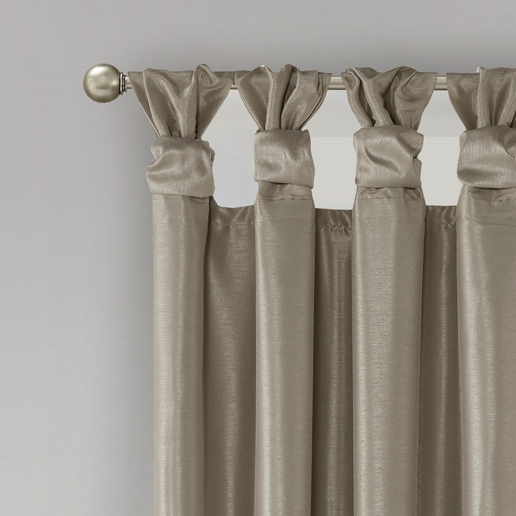 Twist Tab Total Blackout Window Curtain Panel with Thermal Technology - Pewter