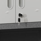 Metal Wall Mounted Tool Storage Cabinet with Locking Door - Gray