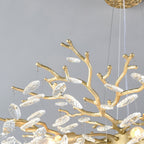 6-Light Crystal Chandelier with Gold Finish - Elegant Ceiling Lamp
