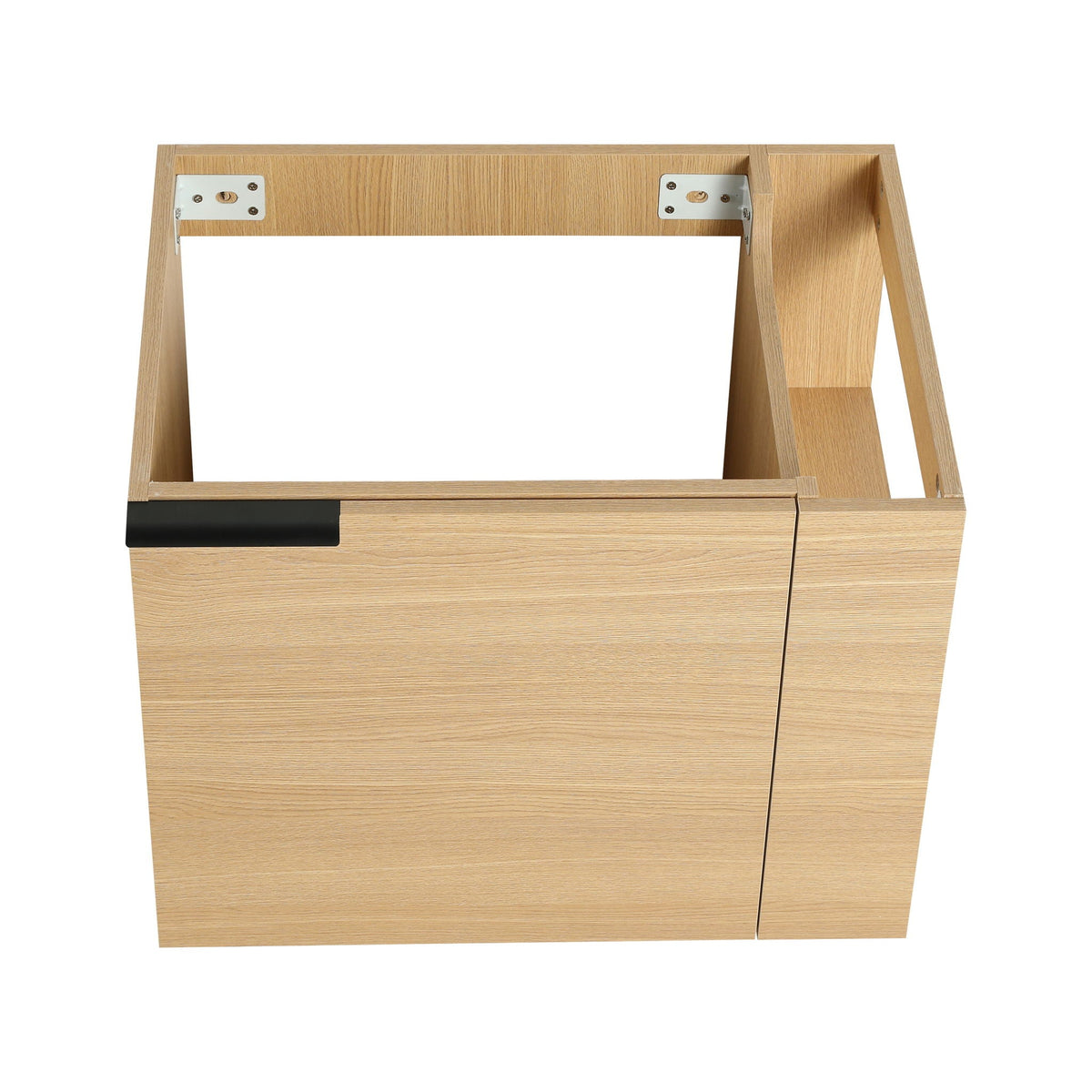 Modern Bathroom Vanity with Side Storage - Light Brown or White