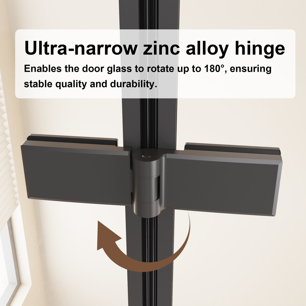 Framed Bi-fold Pivot Shower Door with Tempered Glass - Clear