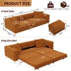 Convertible 3-in-1 Sleeper Sofa Set with Movable Ottoman - Multiple Colors